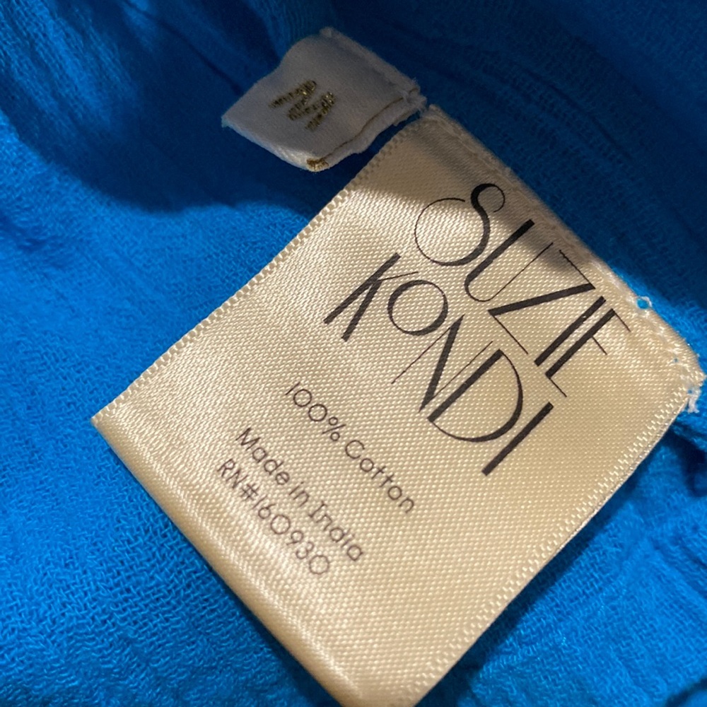 Suzie Kondi green side pockets gauze cotton play shorts blue - Picture 6 of 12